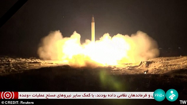 Iranian state television broadcast the moment it launched nearly 200 rockets toward Israel