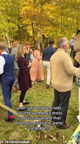 A US-based TikTok user shared a video of wedding guests in different outfits