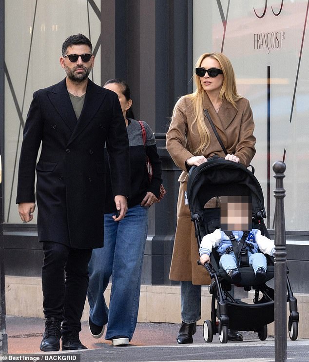 The star pushed her son Luai in his stroller and was joined by her husband Bader Shammas as they wrapped up their time in the French capital.