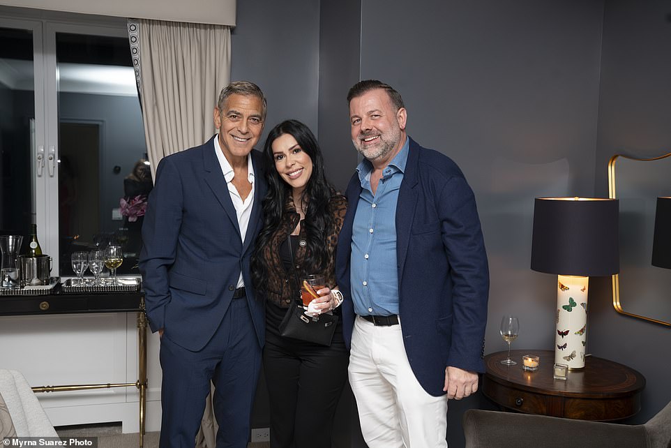 In addition to George and Amal Clooney, the private event brought together twenty philanthropists from the Charitybuzz community for 'cocktails, dinner and conversation'