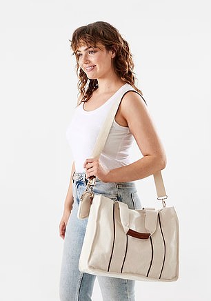 The $12 Kmart bag also comes in four shades of cream, khaki, black and navy blue