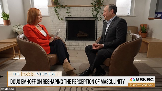 “Your role,” Jen Psaki said in an interview with Emhoff that aired Sunday, “has reshaped the perception of masculinity.”