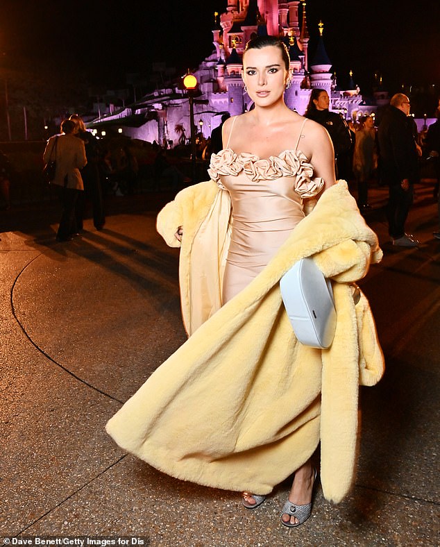 Bella wowed with her breathtaking look as she posed in front of Disneyland's iconic castle