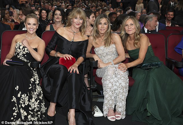 From left: Witherspoon, Laura Dern, Jennifer Aniston and producer Kristin Hahn at the 76th Emmy Awards on September 15 in LA