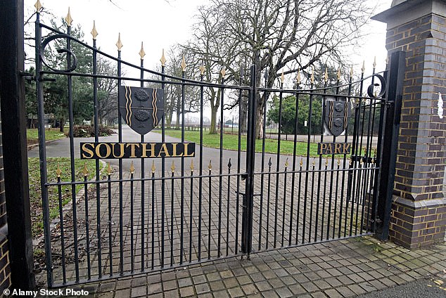 Jurors were told they will see more CCTV footage from the park where Natalie died, showing Mohamed attacking her (Picture: Southall Park gates)