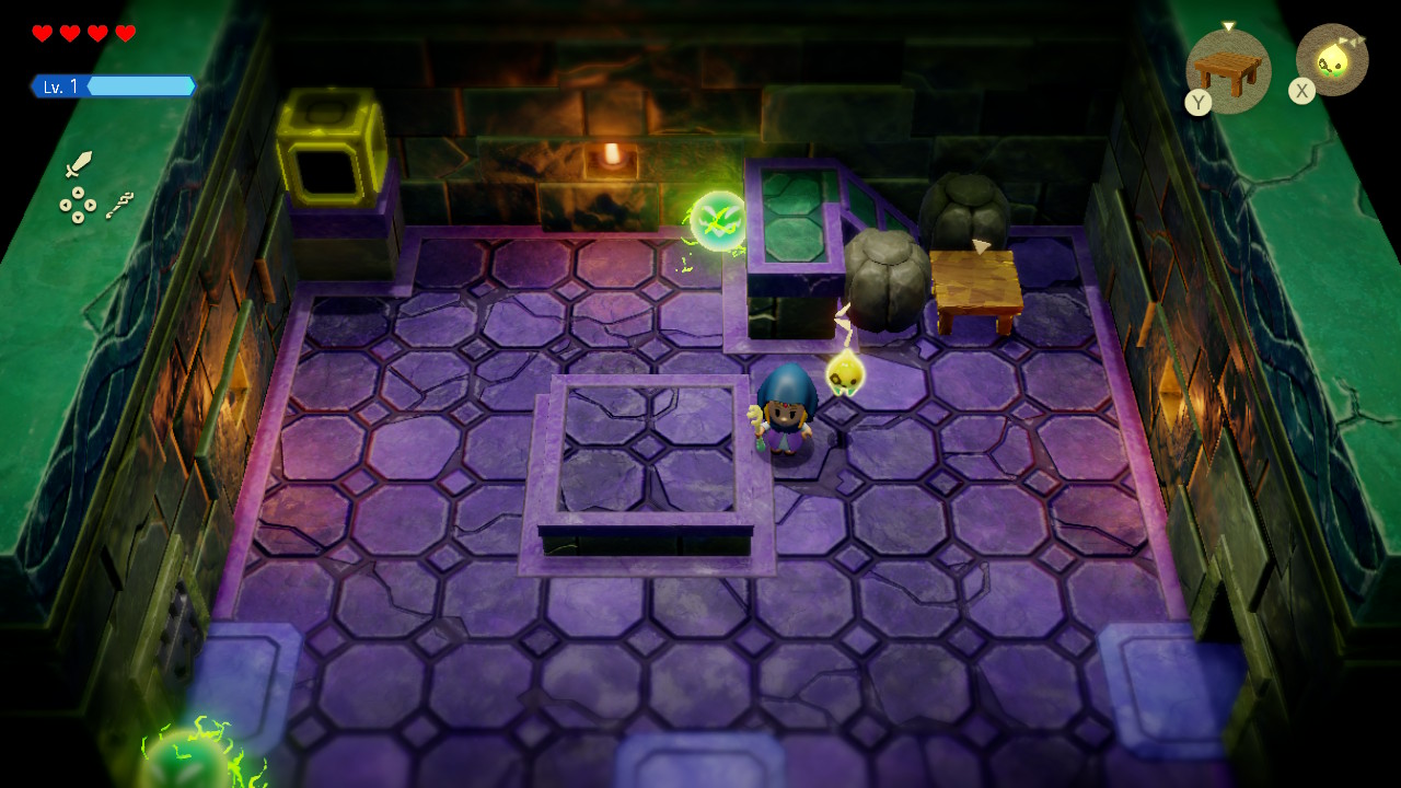 Zelda is standing near a platform in the Eastern Temple in Echoes of Wisdom