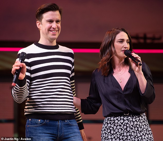 Creel is pictured performing a song with Sara Bareilles during a photo call for Waitress The Musical at Adelphi Theatre, London, England, UK on Monday, January 20, 2020