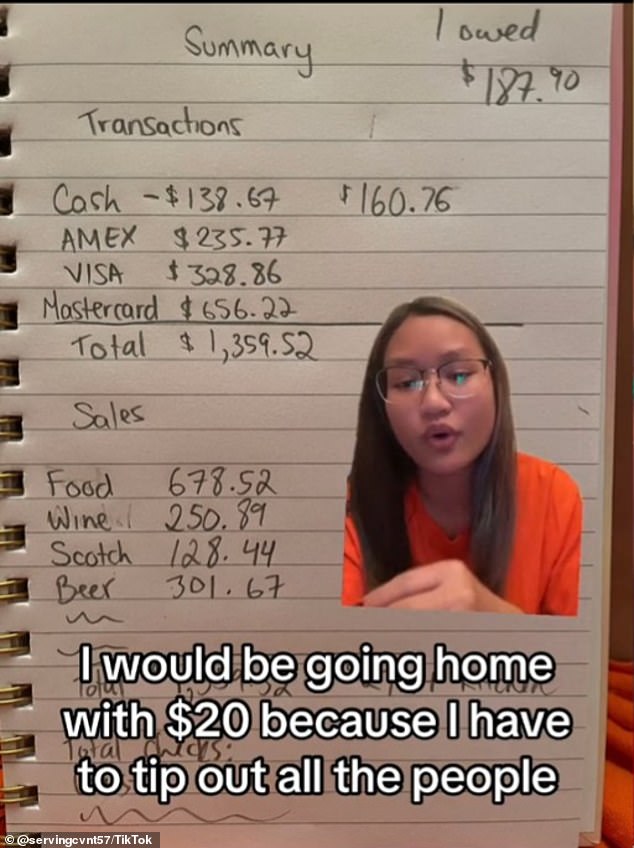 The waitress explained how her tipping system works in a subsequent video