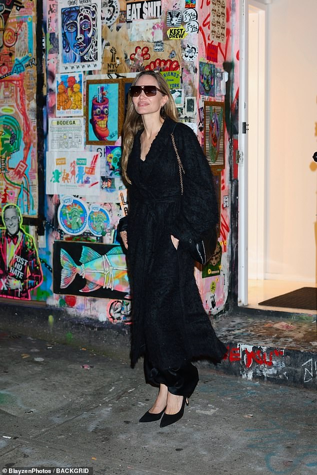 Angelina seemed cheerful and smiling as she left the party, just a day after news of her rumored romance became public