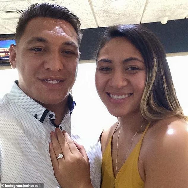 The 32-year-old NRL veteran (pictured with wife Masepa) has previously been in trouble with the law