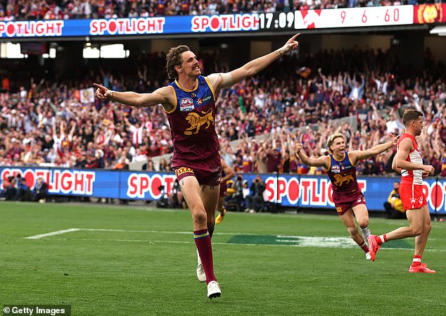 The Lions pistol had the game of his life in the AFL decider (pictured)