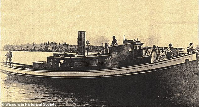 The steamboat was used to tow ships on the Great Lakes and was a common sight around Sturgeon Bay during its heyday.