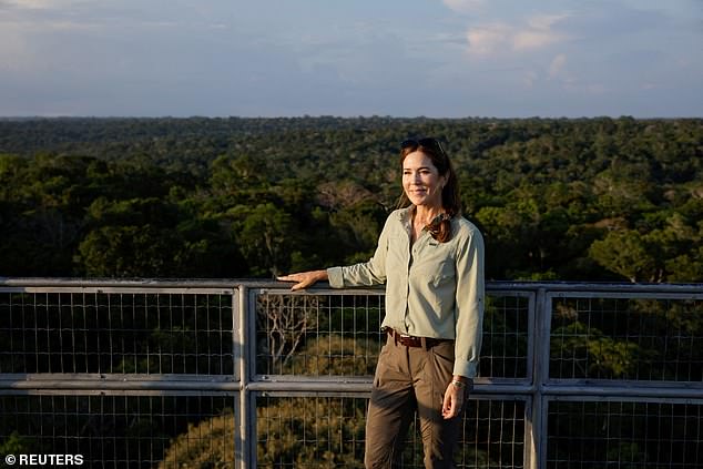 The royal, 52, was effortlessly elegant as she visited the Amazon Museum MUSA in the Adolpho Ducke Forest Reserve – and later visited the Teatro Amazonas