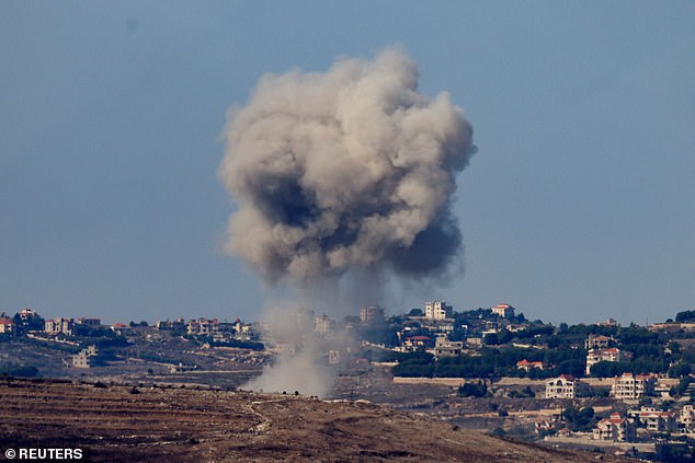 Smoke rises after an Israeli airstrike on a village in southern Lebanon