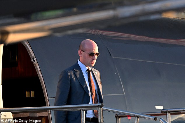 Stephen Miller, former senior adviser to former US President Donald Trump, steps off a plane in Philadelphia, Pennsylvania on September 10