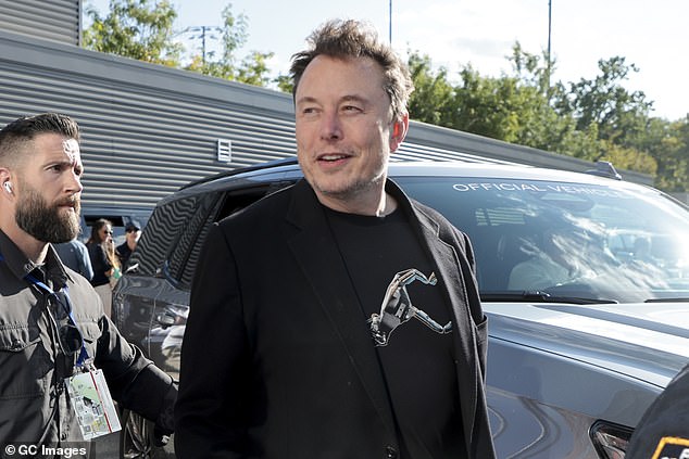 Elon Musk attends the men's final on day fourteen of the 2024 US Open Tennis Championships at the USTA Billie Jean King Tennis Center on September 8