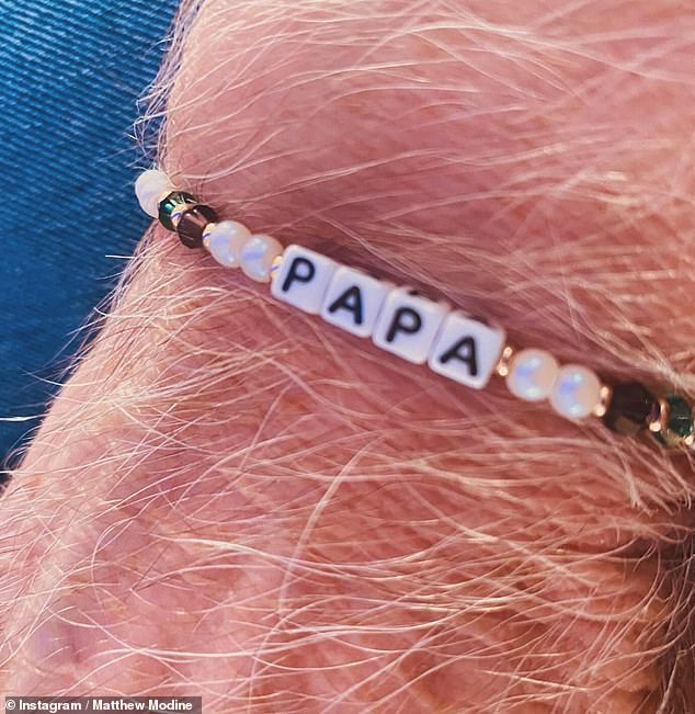 Matthew shared a sweet candid from the wedding on his Instagram, wearing a friendship bracelet with beads that spelled out 