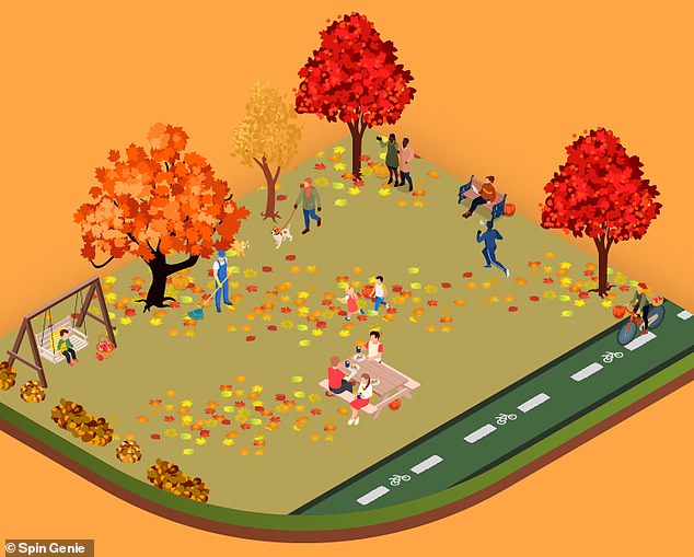 Can you find the six hidden pumpkins in this park scene? Only 15 percent of people succeed within 10 seconds