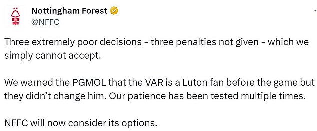 This is what they had to say after the 2-0 defeat to Everton last season when they were in a relegation battle with Luton