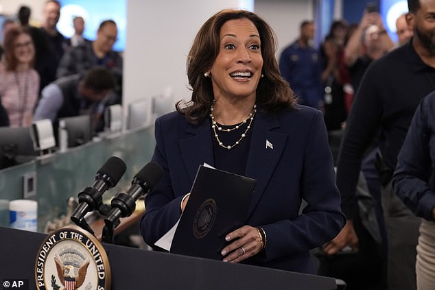 Springsteen said Vice President Kamala Harris (pictured) and VP candidate Tim Walz were 