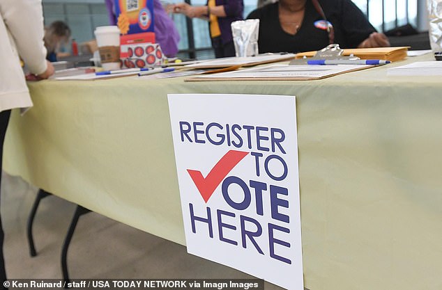 Volunteers help register voters in South Carolina on September 17, 2024