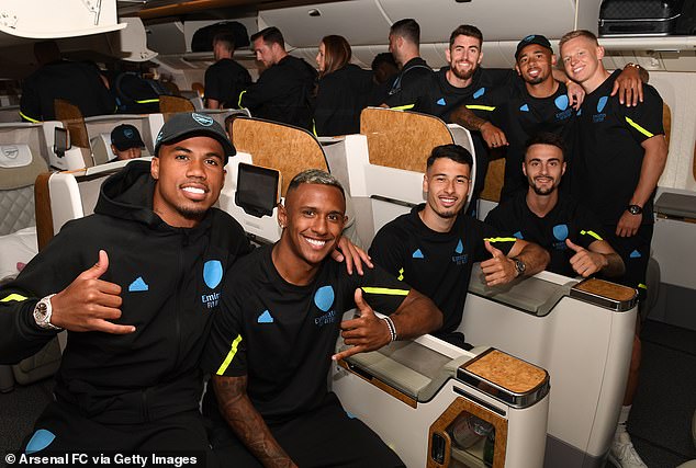 Gabriel (left) is part of a large contingent of Brazilians in the Arsenal dressing room