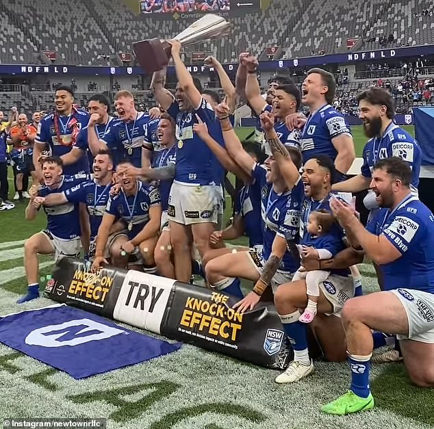 Pictured: Newtown celebrating their grand final win over North Sydney last Sunday