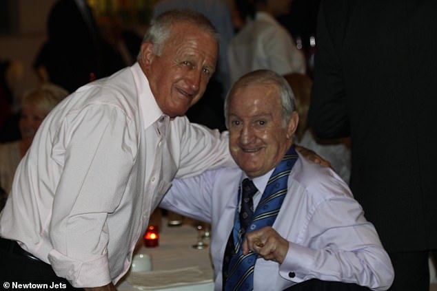 Vining (pictured left with rugby league Immortal John Raper) will part ways with the Jets next Tuesday