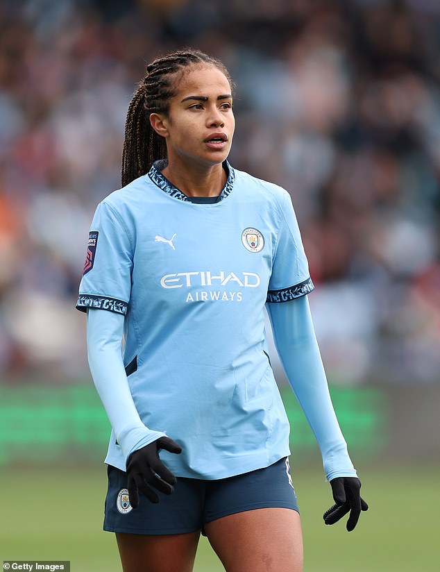 The Matildas star (pictured playing for Manchester City last month) achieved one of Australian football's highest honors this week