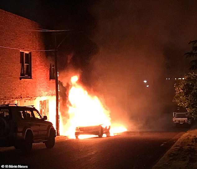 Bargshoon's rented Lamborghini Huracan was set on fire in western Sydney