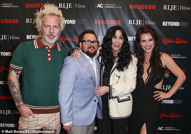 Cher and Chaz seen with director Spider One and Little Bites star Krsy Fox