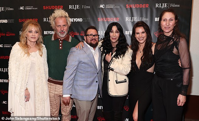 They also posed with Barbara Compton (left) and Bonnie Aarons (right)