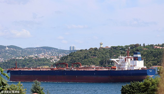 The Panama-flagged tanker Cordelia Moon sails through the Bosphorus in Istanbul, Turkey, August 25, 2024