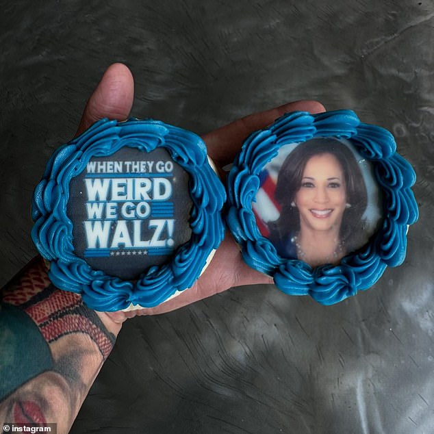 Popp also sold cookies with Kamala Harris' face on them, cookies themed around the Charli