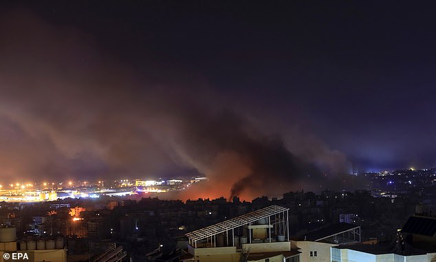 Beirut was on fire again last night after an Israeli airstrike in the south of the city