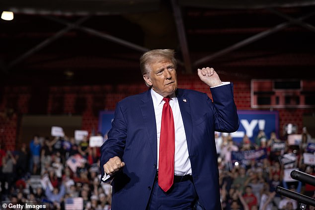 The Vance clip comes after a 165-page lawsuit unsealed Wednesday provided a glimpse into the evidence and testimony prosecutors plan to present as the case accusing Trump of an illegal scheme to overturn the 2020 election ever come to court. Pictured: Trump closes a rally at Saginaw Valley State University on Oct. 3 in Saginaw, Michigan