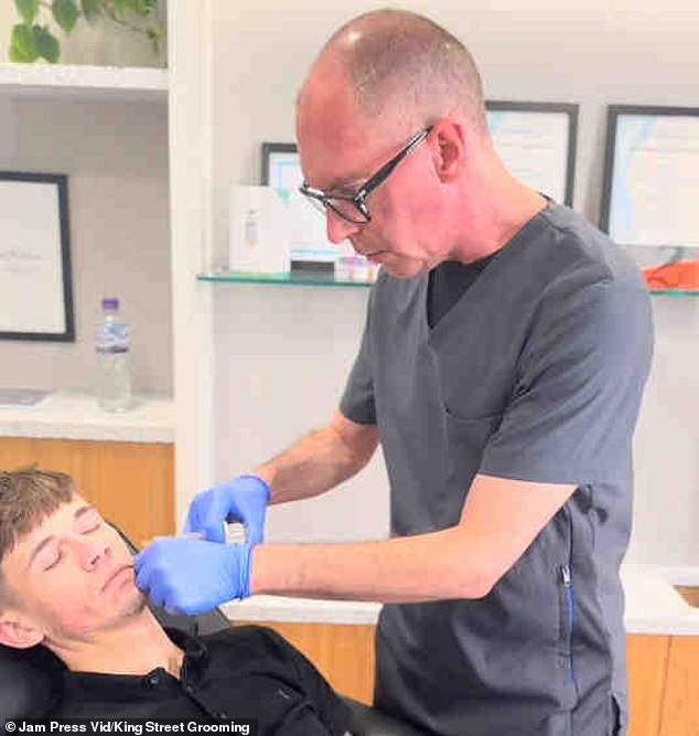 Beauty specialist Dr Patrick Robson (right) has an increasing number of male patients requesting the 'salmon sperm' facial, including restaurant director Tommy Davison (left)