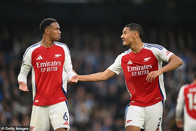 Rudiger believes Arsenal's Gabriel (left) and William Saliba are the best defensive duo