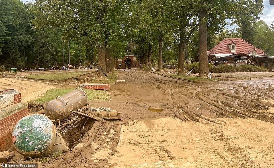 Biltmore Estate shared photos on Facebook of the damage to alert concerned locals and tourists of the condition of the property