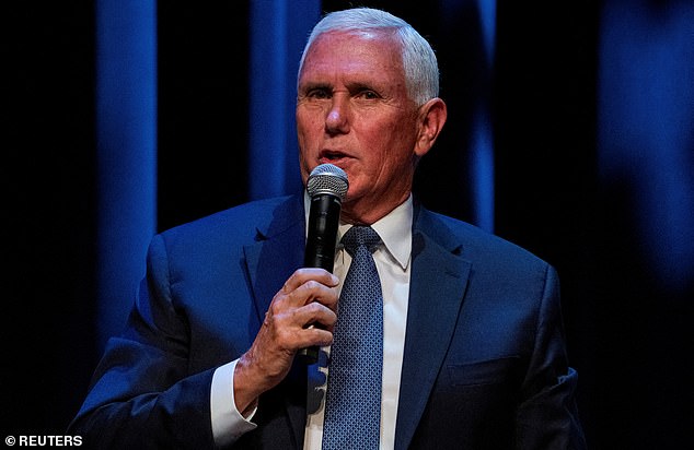 Former US Vice President Mike Pence speaks in honor of Constitution Day at Middle Tennessee State University (MTSU) in Murfreesboro, Tennessee on September 17, 2024