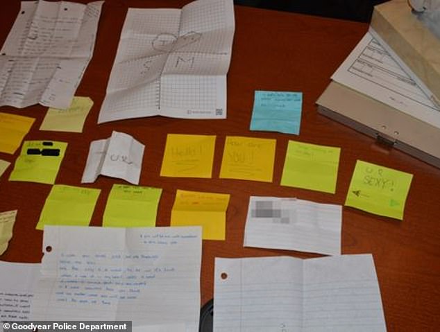 The teen sent her love notes on cheerful post-its, including one that read 