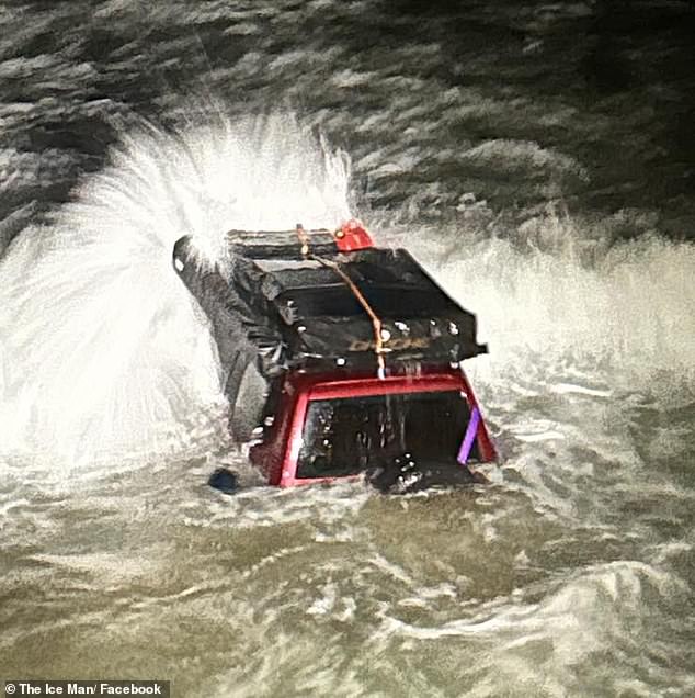 The Prados twins were mocked by locals at Rainbow Beach near Noosa Heads in Queensland after they became stranded on Tuesday (pictured)