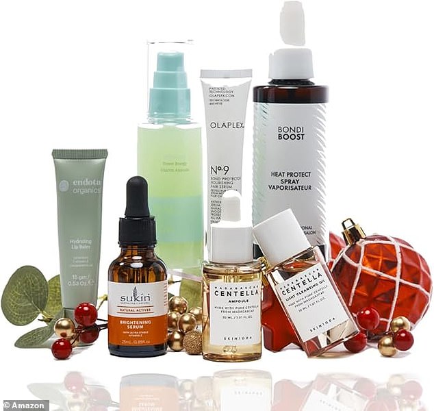 Big brands: Amazon Australia's beauty advent calendar includes products from brands like Olaplex, Sukin and Bondi Boost, as well as us Korean cult beauty brands and emerging products too