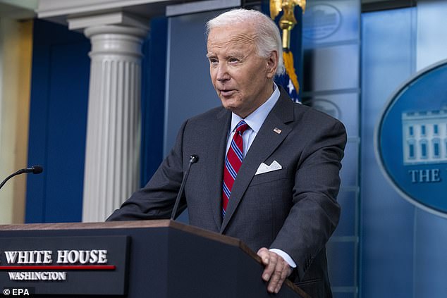 President Biden's surprise appearance in the White House briefing room came just as Harris was scheduled to speak. It was the first time he appeared for a briefing there as president