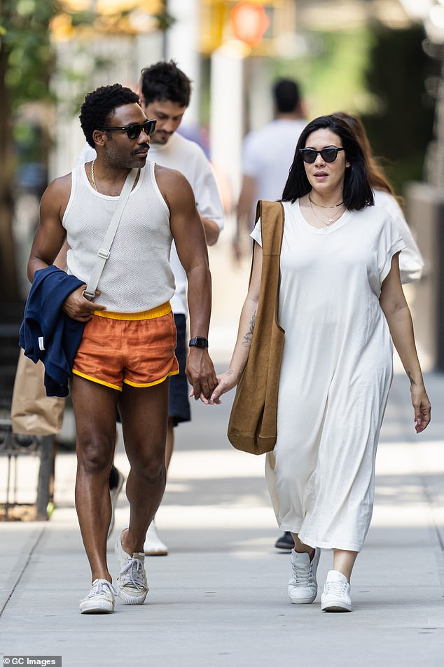 Glover pictured with wife Michelle White last August in New York City