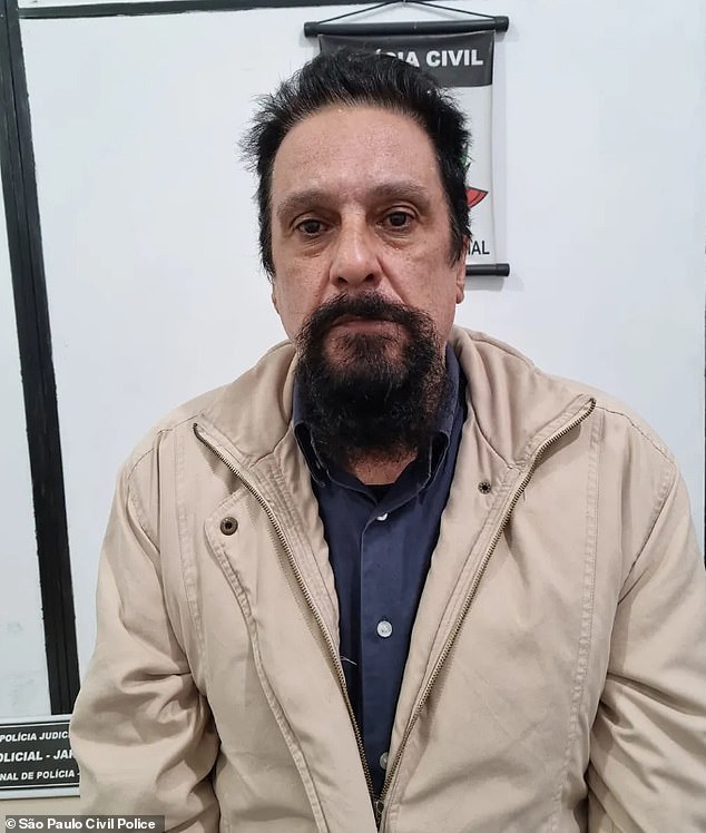 Paulo Matias (pictured) asked a judge in São Paulo in June to release him from prison ahead of the October 10 trial for the murder of his daughter's ex-boyfriend, actor Rafael Miguel, and his parents