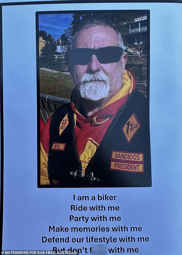 Mr Martin and a fellow Bandido were riding their Harley Davidson when the motorcycles collided with a Mazda sedan in western Sydney on September 10.