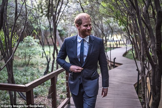 The Duke of Sussex pictured during his four-night solo tour to South Africa on October 3