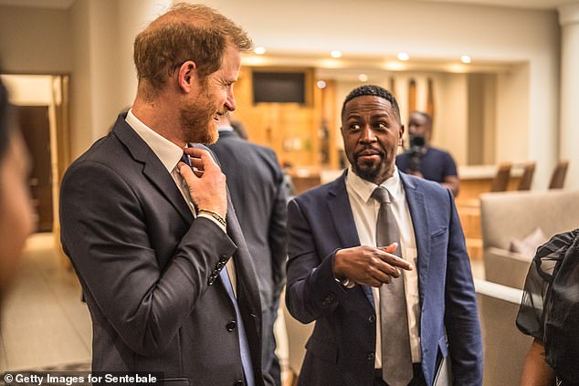 Duke of Sussex and George Sibotshiwe attend a Sentebale reception and panel discussion at The Saxon Hotel in Johannesburg, South Africa