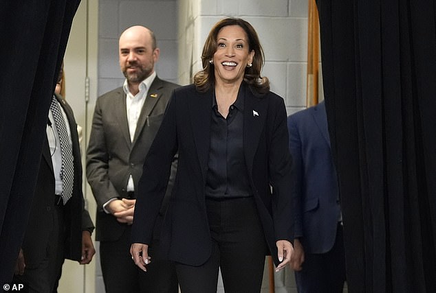 Harris praised the firefighters Friday for the work they do. During her remarks, she also celebrated that the port union had reached an agreement to end the strike